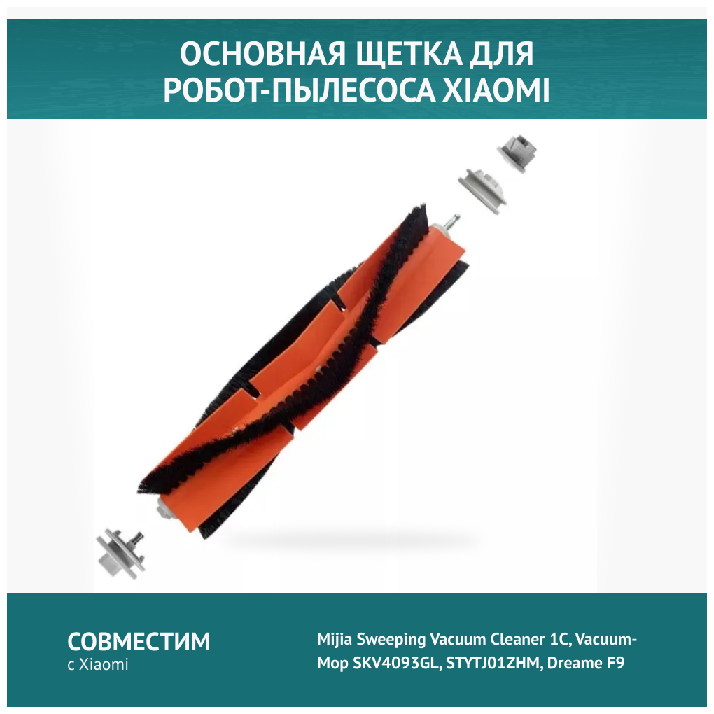 Основная щетка для робот-пылесоса Xiaomi Vacuum-Mop 1C, 2, Vacuum Cleaner 2C, Dreame F9, SKV4093GL, STYTJ01ZHM, STYTJ02ZHM, STYTJ03ZHM, BHR5055EU