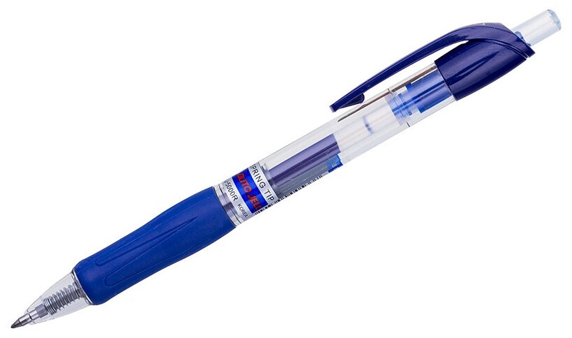 Ручки для школы гелевые синие автоматические / Набор ручек для офиса 12 штук, комплект для обучения Crown "CEO Jell" с круглым пластиковым корпусом, 0,7 мм / школьные принадлежности и канцтовары