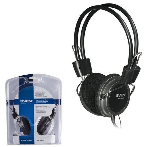 Наушники с микрофоном Sven AP-520 кабель 22 м - 1 шт 120500₽