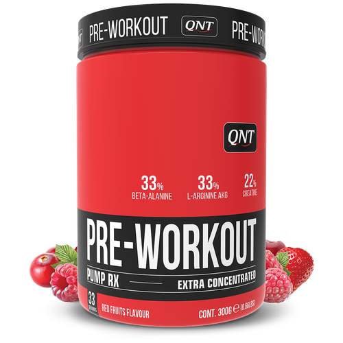 QNT Pre-workout 300 g Red Fruits flavour/ «Пре-Воркаут Памп RX» со вкусом Красные фрукты 300 гр