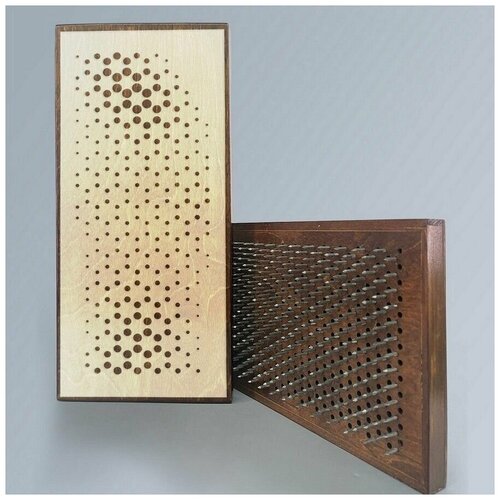 фото Доска садху с динамическими гвоздями, шаг 10мм, цвет венге модель мозаика - 5 сила души и тела