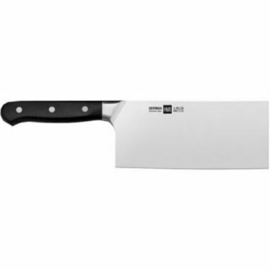 Топорик кухонный Huohou German Steel Slicing Knife, HU0052, черная рукоять, 17,8см