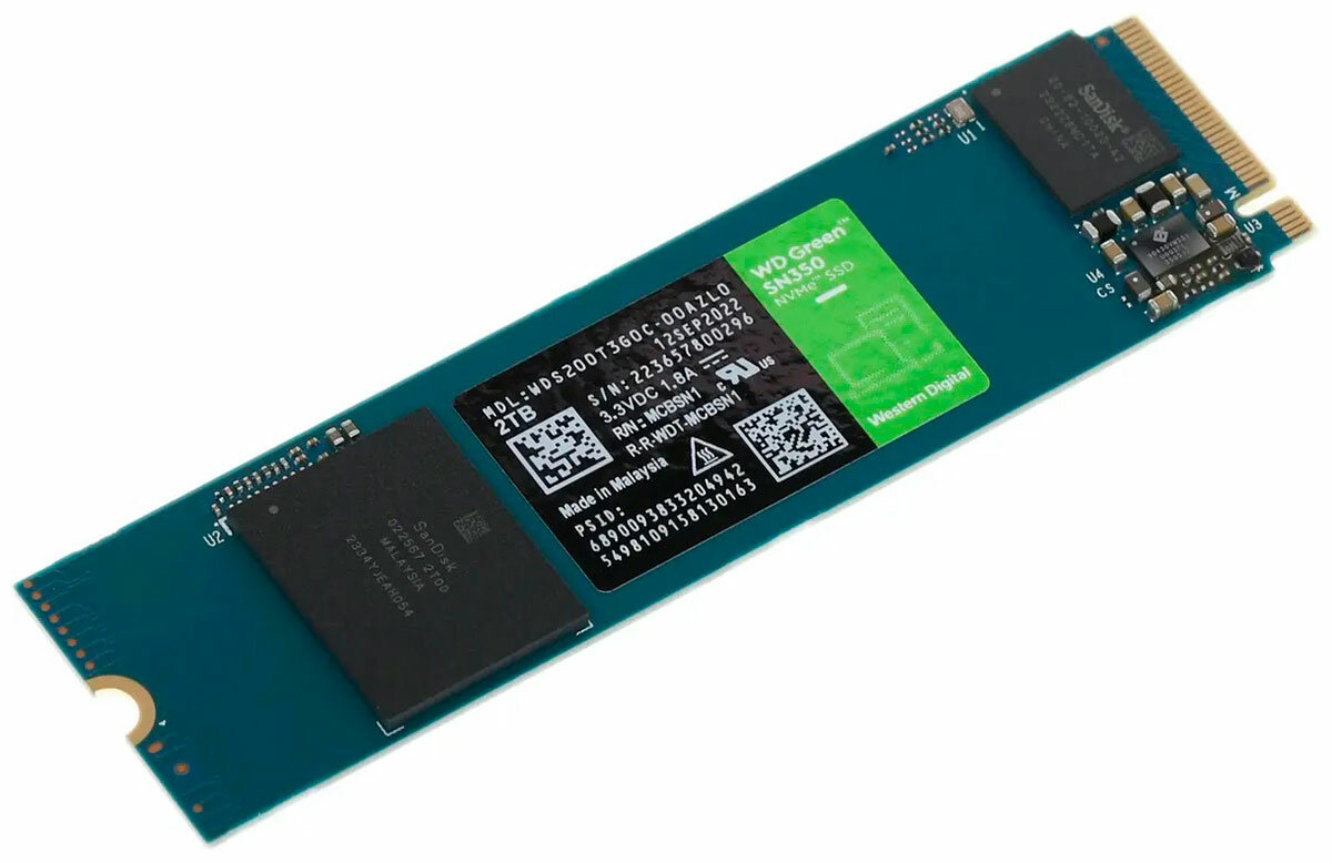 Твердотельный накопитель SSD WD Green SN350 NVMe WDS200T3G0C 2ТБ M2.2280 (QLC) - фото №19