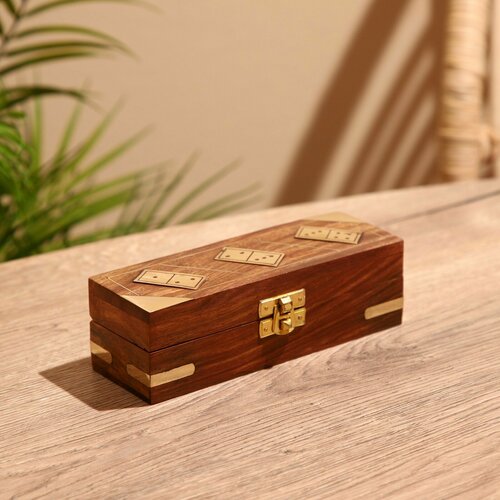 Игра настольная Домино в шкатулке 17х6х5 см дерево шишам 1шт 4206₽