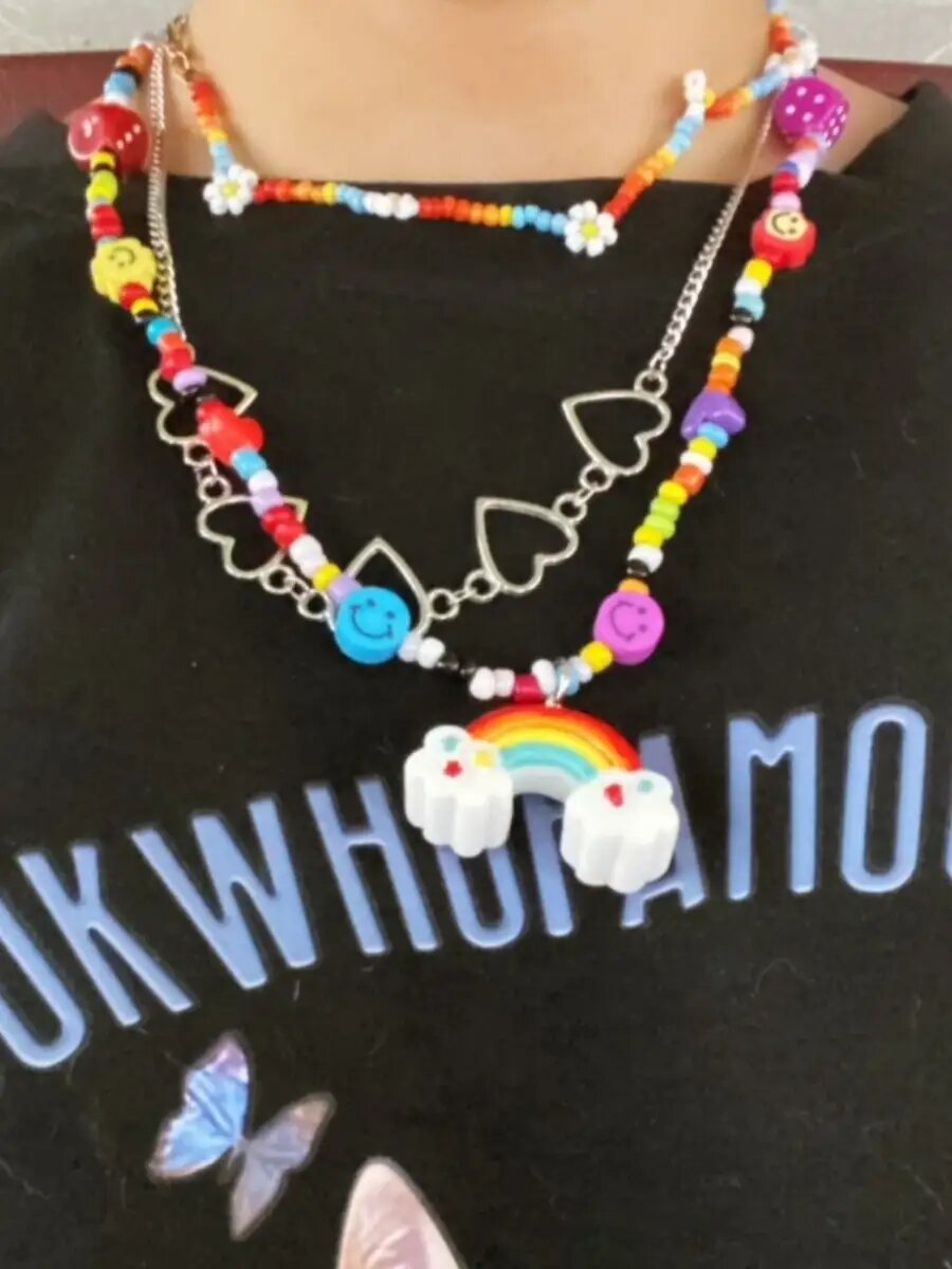 Чокер, бисер, длина 45 см, красный — фото 1