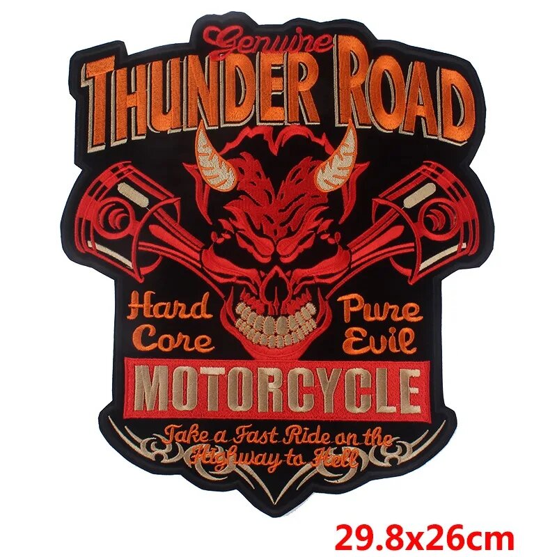 Нашивка на мотоциклетную куртку Thunder Road, красный, DB0329CT