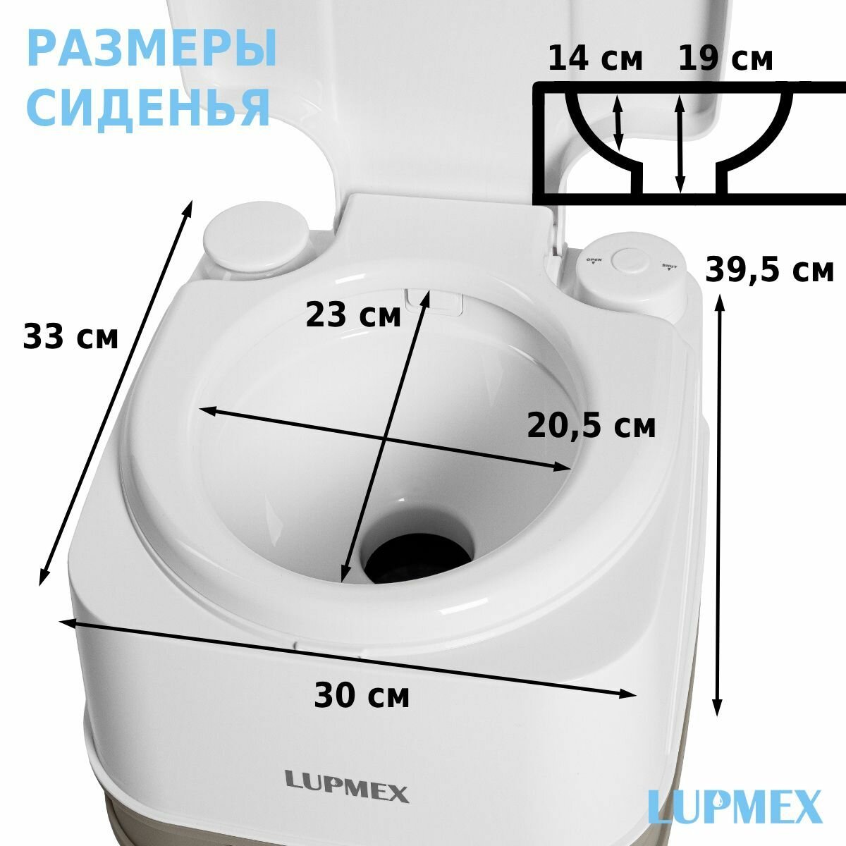 Биотуалет для дачи и дома LUPMEX 79122 с индикатором, биотуалет походный, переносной, жидкостный — фото 1