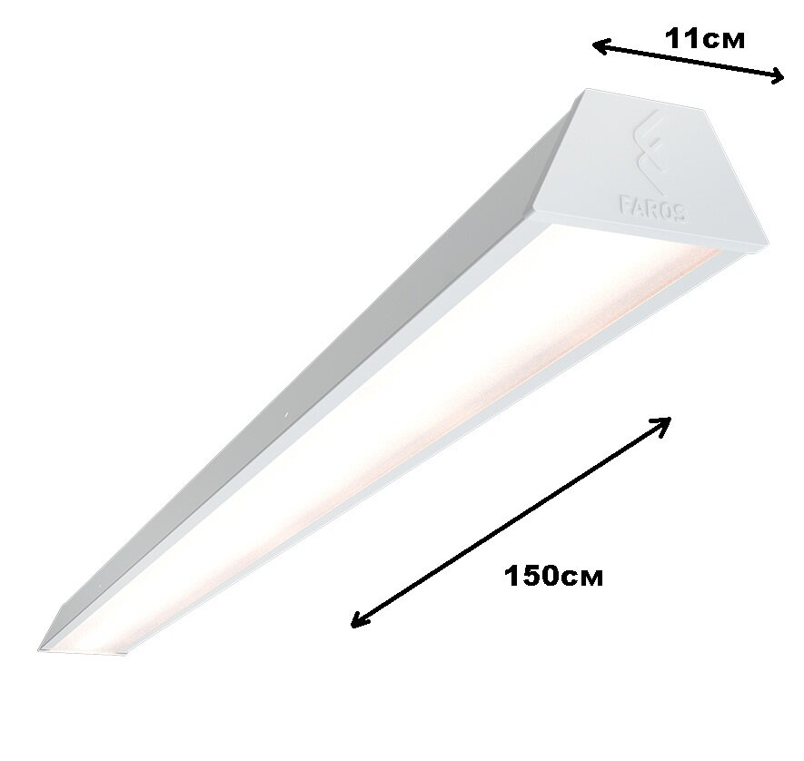 Светильник светодиодный FL 1500 3×40 LED 0,32 A прямоугольный, для торговых площадей