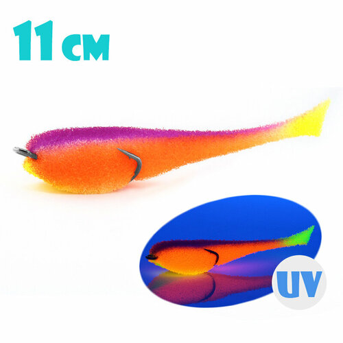 Поролоновая Рыбка Мормыш с Открытым Двойником 11cm #18 (3 шт.)