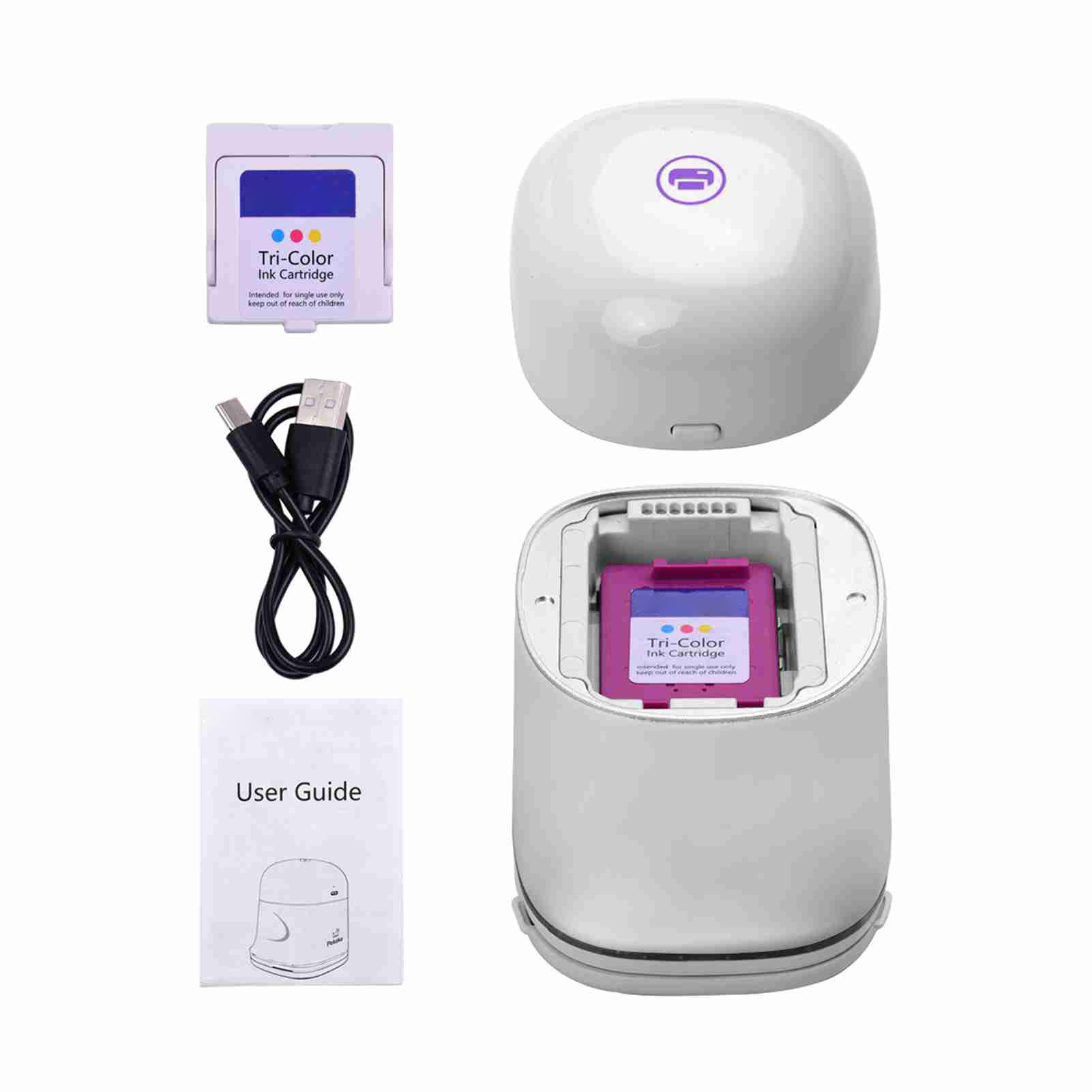 Ручной принтер Портативный цветной струйный принтер BT для текстовых штрих-кодов QR-код изображений Логотип