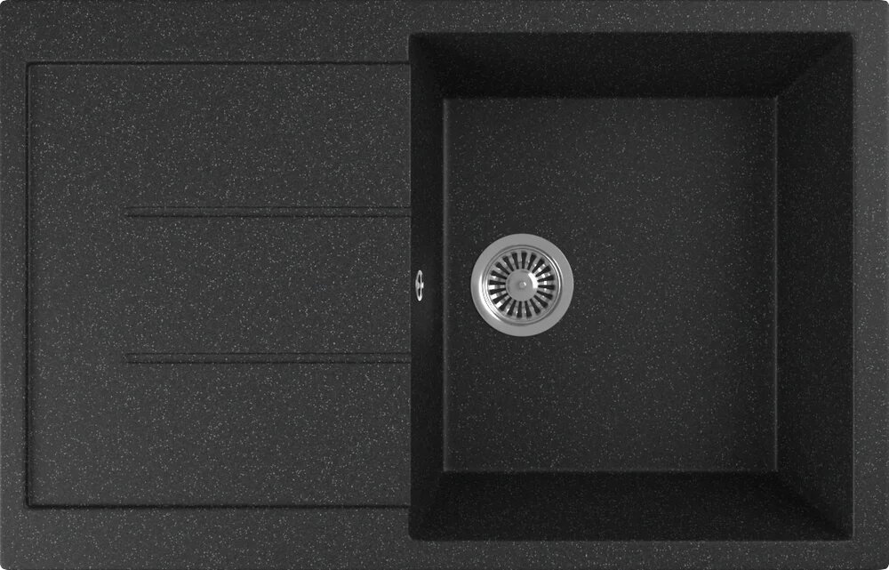Мойка кухонная Domaci Бьелла DMC-25 прямоугольная 78x50 с крылом черная матовая российская