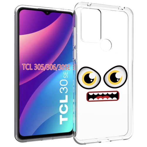 чехол mypads злой тигр с цветами для tcl 30se tcl 305 tcl 306 tcl 30e задняя панель накладка бампер Чехол MyPads красный злой смайлик для TCL 30SE / TCL 305 / TCL 306 / TCL 30E задняя-панель-накладка-бампер