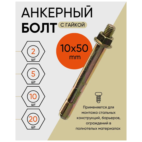 Анкерный болт с гайкой 10х50 (2 шт.)