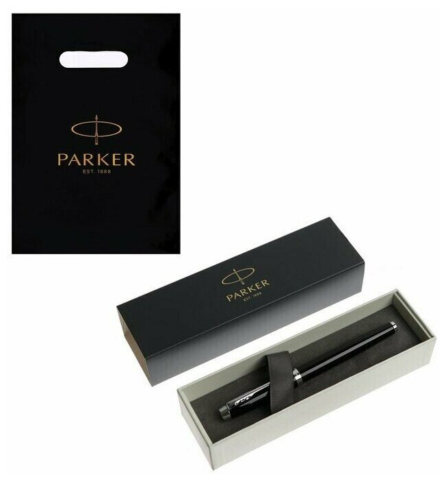 Parker Ручка перьевая Parker IM Core F321 Black CT F, корпус из нержавеющей стали, В подарочном пакете