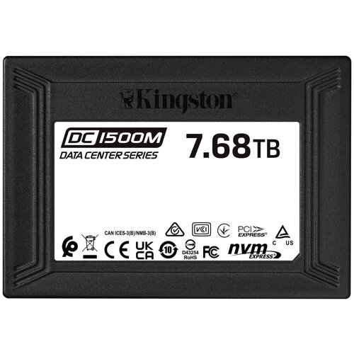 Накопитель SSD Kingston PCI-E 30 768Tb SEDC1500M7680G DC1500M 25 16 DWPD 11390800₽