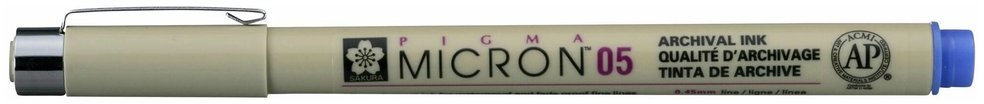 Ручка капиллярная Pigma Micron 0.5 (толщина линии 0.45мм) Синий