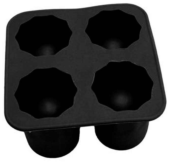 Форма для льда "Ледяные рюмки" (4 кубика) (Чёрная) - фотография № 3