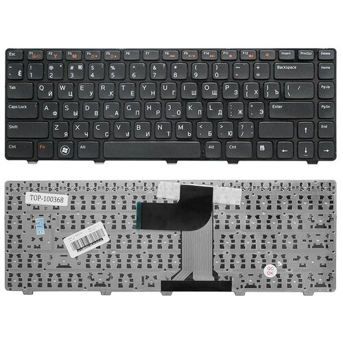 Клавиатура для ноутбука Dell Inspiron M4040 M4110 M5040 Vostro 1540 3350 3550 Series Плоский Enter Черная с черной рамкой PN NSK-DX0BQ 580₽