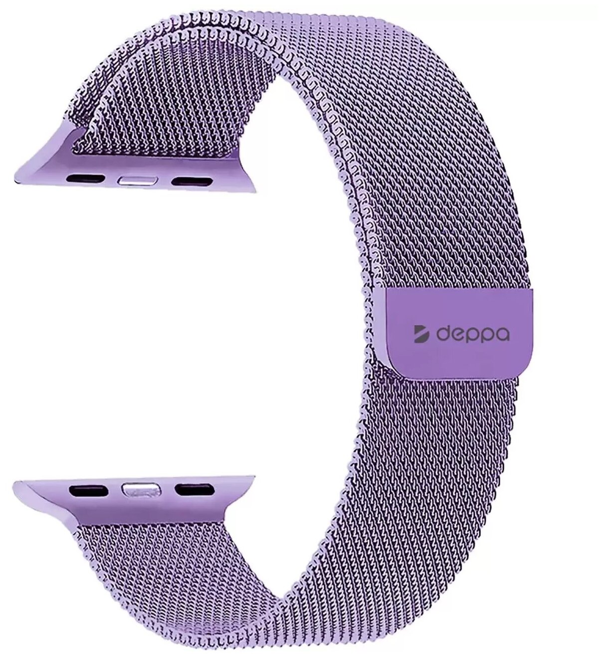 Deppa Ремешок Band Mesh для Apple Watch 42/44 mm, нержавеющая сталь, лавандовый.