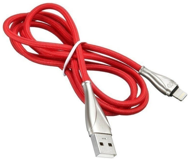 Кабель Digma USB (m)-Lightning (m) 1.2м (light-1.2m-red)