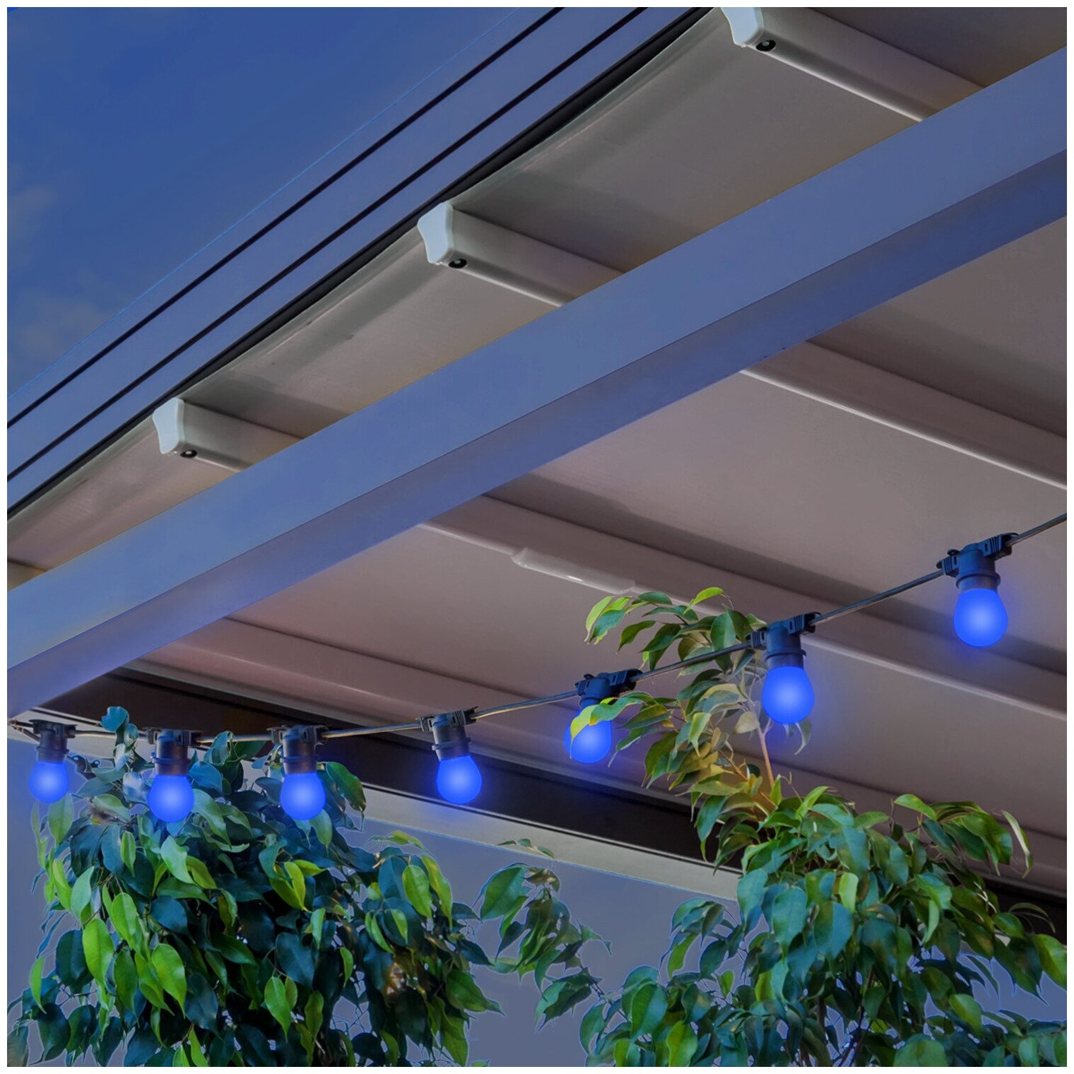 Гирлянда светодиодная "Белт Лайт" Gauss серия Holiday, 10 ламп, 7,7 м, IP44, синий - фото №12