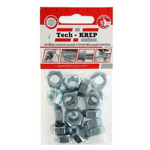 Гайка шестигранная М10 цинк. DIN 934 (уп.18шт) пакет Tech-Krep 103027