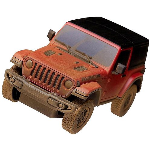 Машинка Rastar Jeep Wrangler Rubicon-Muddu version, 79500-4, 1:24, 21 см, красный/черный jeep wrangler car hood stickers infinite jk jl cj rubicon 4 x4 car decoration cover diy modified vinyl film decal accessories