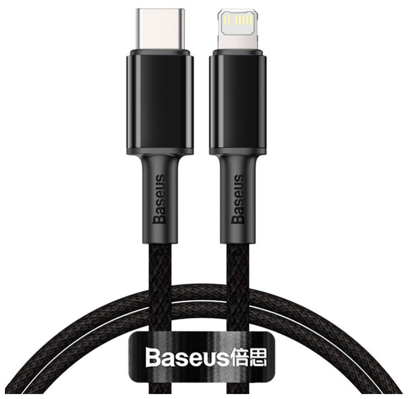 Кабель для передачи данных / быстрой зарядки/Baseus High Density Braided Fast Charging Data Cable Type-C to iP PD 20W 1m Black