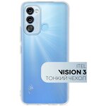 Тонкий силиконовый чехол для Itel Vision 3 (Ител / Итель Визион 3), полная защита камер, прозрачный - изображение