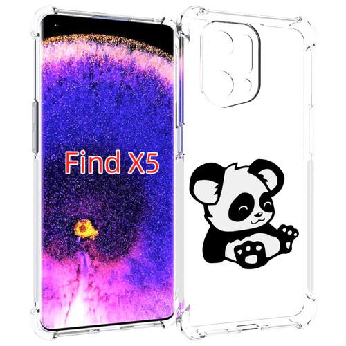 чехол mypads картина панда для oppo find x5 задняя панель накладка бампер Чехол MyPads панда-детеныш детский для Oppo Find X5 задняя-панель-накладка-бампер