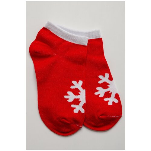 Детские носки Сноу красного цвета ( комплект 3 пары), размер 12-14 (20-22)