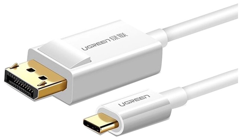 Кабель UGreen MM139 USB Type C - DP (40420), 1.5 м, 1 шт, белый