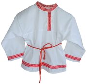 Белая косоворотка для мальчика (ткань хб на рост 98-110 см)