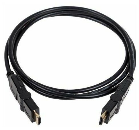 Кабель Rexant 17-6204-3 HDMI - HDMI с фильтрами, 2 метра, угловой 360° (GOLD) (PVC пакет)