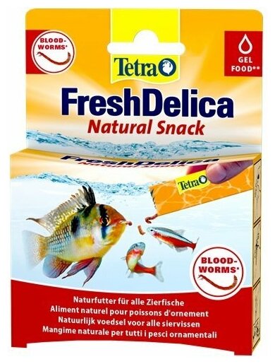 TETRA FRESHDELICA BLOODWORMS корм для рыб красный червь в желе (80 гр) - фотография № 9