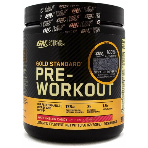 Предтренировочный комплекс Optimum Nutrition Gold Standard Pre-Workout арбуз 300 г 1 шт. 300 мл предтренировочный комплекс optimum nutrition gold standard pre workout фруктовый пунш 300 г 1 шт 250 мл