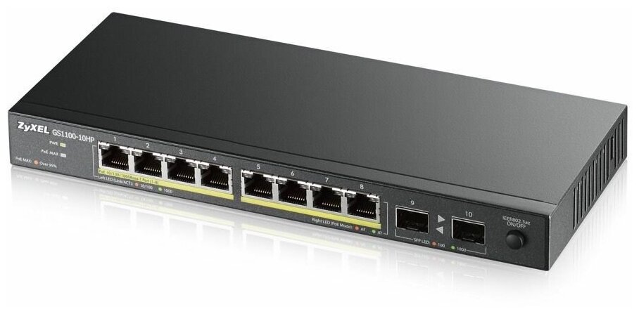 Коммутатор ZyXEL GS1100-10HP-EU0101F 1146400₽