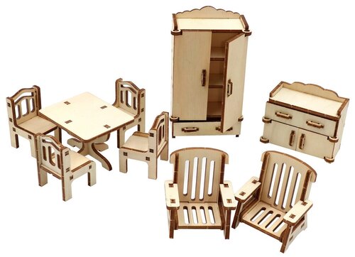 Деревянная мебель для кукольного домика , набор мебели для кукол