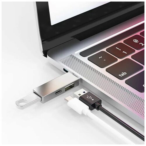Хаб WiWU T02 Pro T Series Hub 3 in 1 Type-C to USB 30 USB 20 Type-C Silver 74400₽