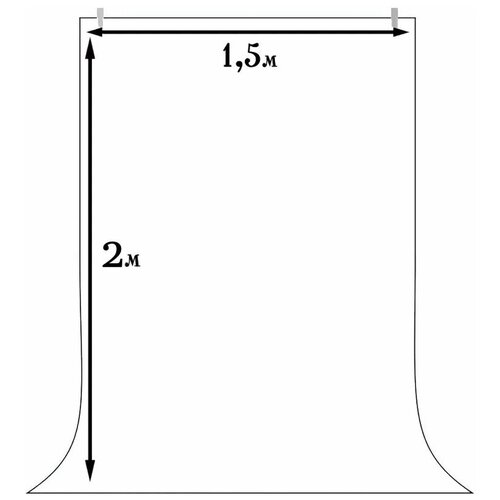 Фотофон 2*1.5м белый / фон для фото и видео