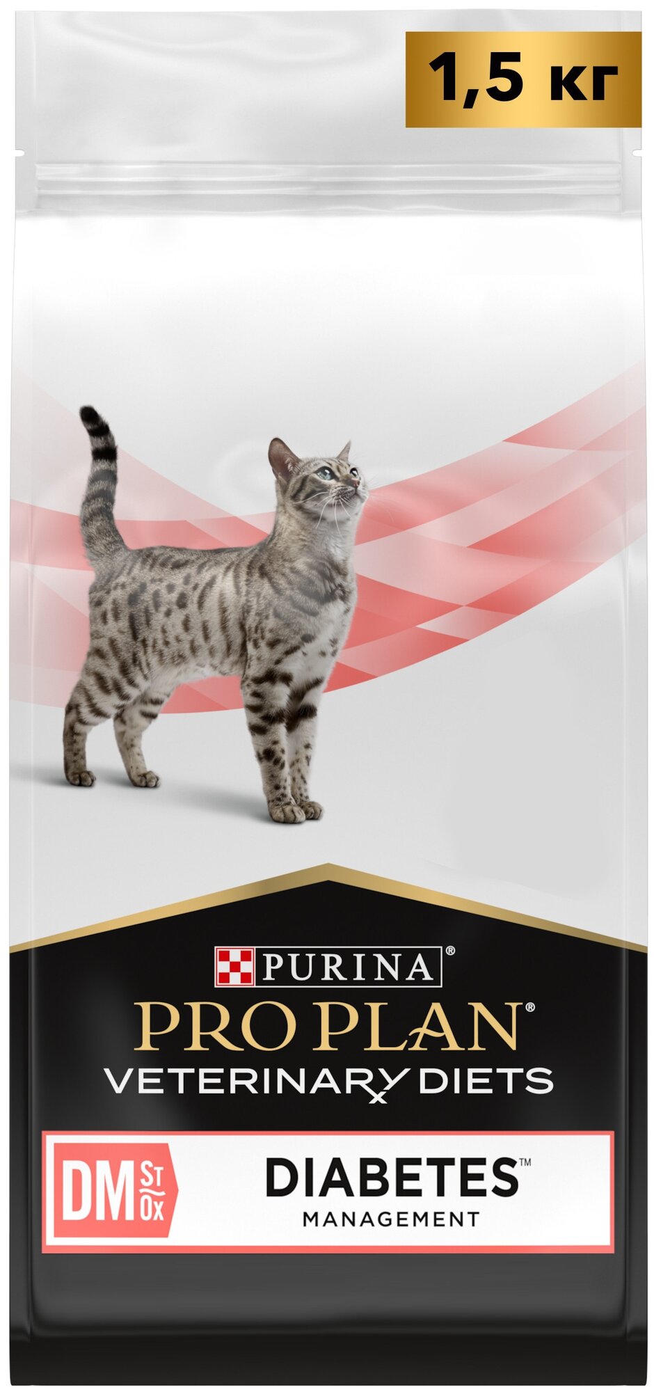 Сухой корм Pro Plan Veterinary diets DM корм для кошек при диабете, Пакет, 1,5 кг - фотография № 1