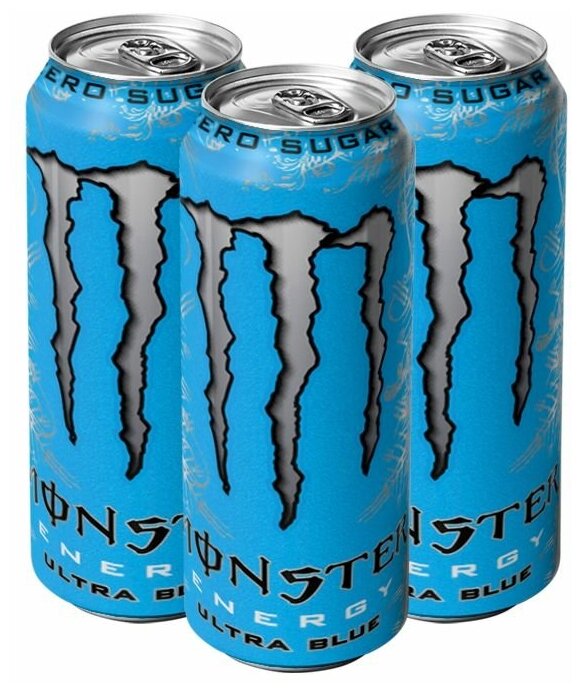 Энергетический напиток Monster Energy Ultra Blue со вкусом ягод (Польша), 500 мл (3 шт) - фотография № 1