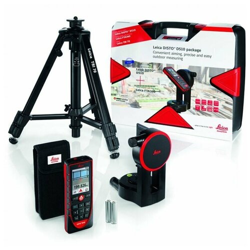 лазерный дальномер leica geosystems disto d510 200 м Лазерный дальномер Leica Disto D510 touch со штативом TRI70 и адаптером FTA 360