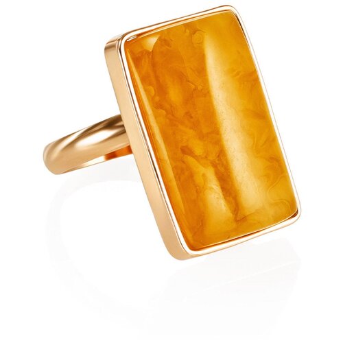 фото Amberholl изысканное кольцо с натуральным балтийским янтарём медового цвета