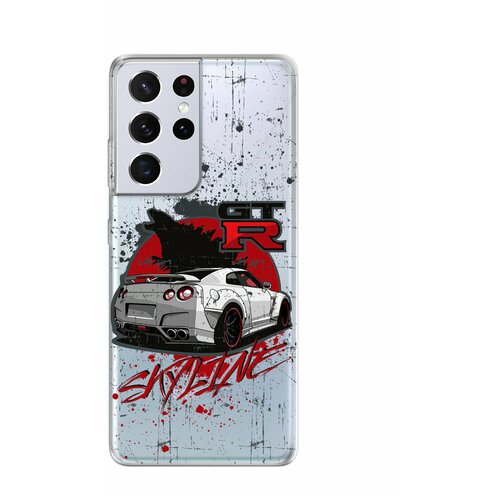 Силиконовый чехол Mcover для Samsung Galaxy S21 Ultra с рисунком Nissan GTR Skyline силиконовый чехол mcover для samsung galaxy s21 с рисунком nissan gtr skyline