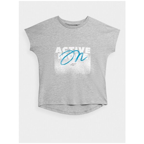 Футболка,4F,GIRL'S T-SHIRTS,дети,Light grey,Размер 152
