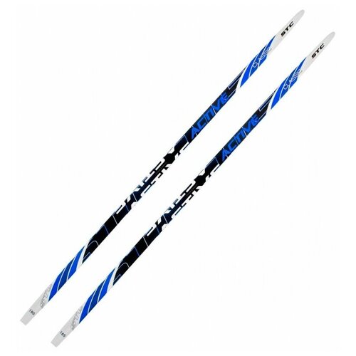 фото Лыжи беговые дерево-пластик 190 синие stc