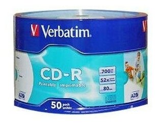 Диск Verbatim CD-R 80 52x Shrink/50 Ink Print