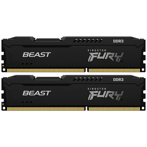 Оперативная память для компьютера Kingston FURY Beast Black DIMM 8Gb DDR3 1600MHz KF316C10BBK2/8 оперативная память kingston ddr3 8gb kit 2x4gb 1600mhz pc 12800 fury beast black kf316c10bbk2 8