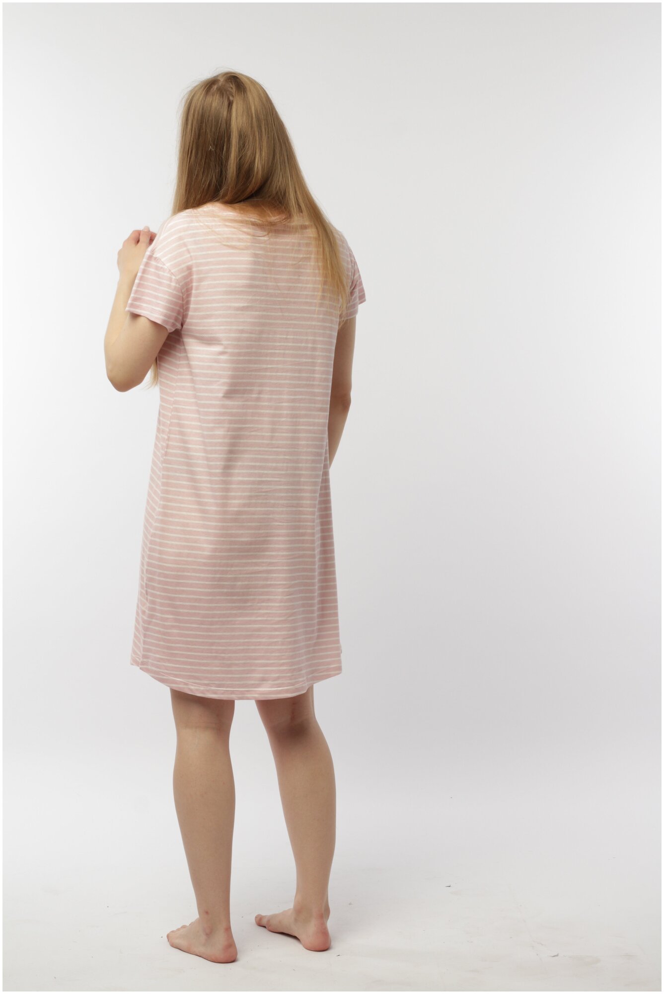 Ночная сорочка женская из хлопка Цвет розовый, размер 50-52 - фотография № 4